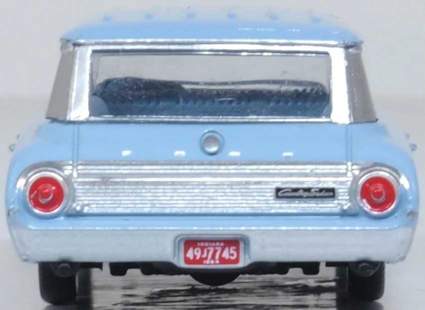 Mini 現貨 Oxford 87FC64001 1:87 1964年福特鄉村轎車天窗藍色