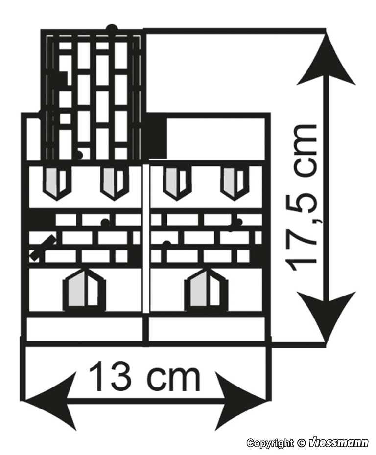 Mini 現貨 Kibri 38389 HO規 聯排住宅附廠房.套件