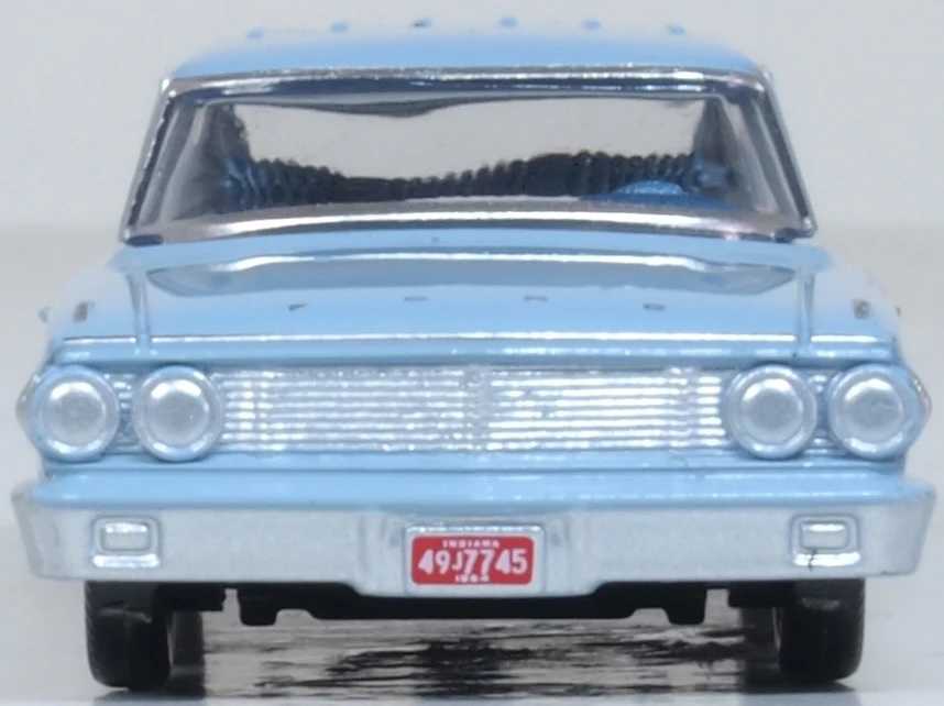 Mini 現貨 Oxford 87FC64001 1:87 1964年福特鄉村轎車天窗藍色