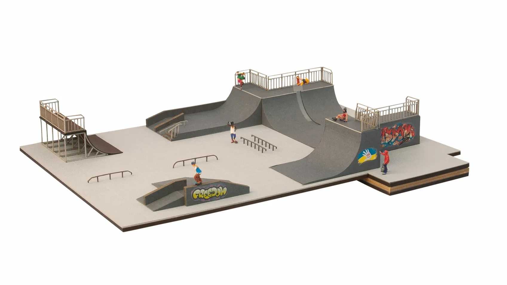 Mini 現貨 Noch 66834 HO規 micro-motion Skatepark微型運動滑板公園套件