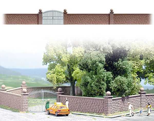 Mini 現貨 Busch 6014 HO規 Wall and Gate 石牆和柵門 套件