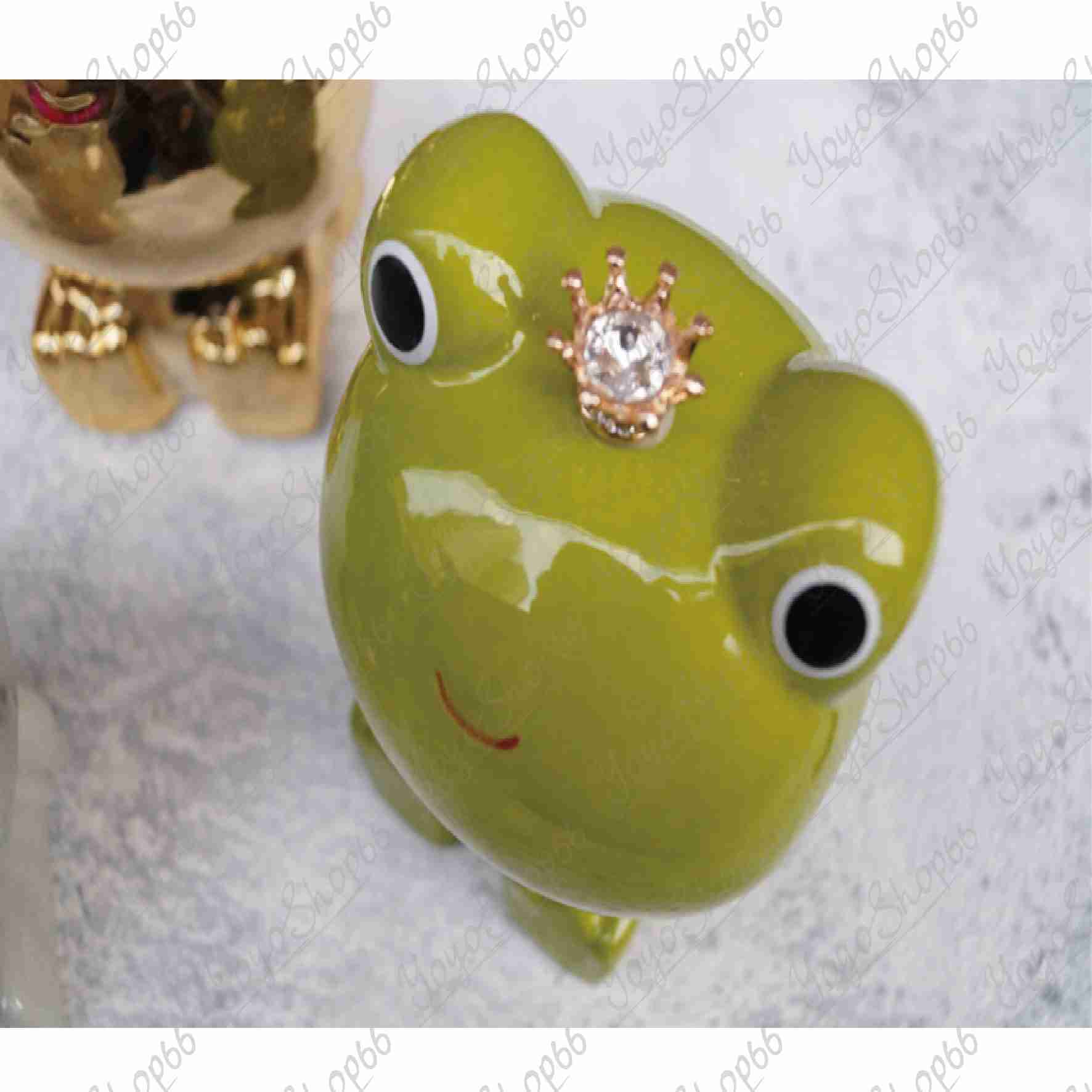 #672 陶瓷青蛙王子 歐式創意 皇冠 造型存錢筒 造型擺設 儲蓄罐 錢筒 擺件 客廳桌面 儲蓄罐 客廳桌面【愛尚生活】
