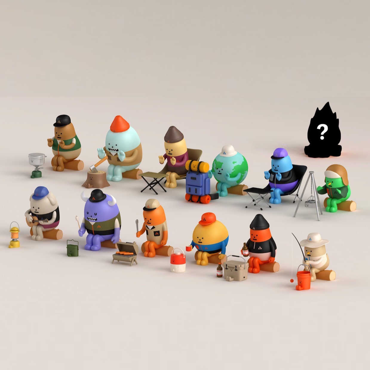 \u003c非線上抽盲盒\u003eSML黏黏怪物 露營系列 一中盒(JOB01299)