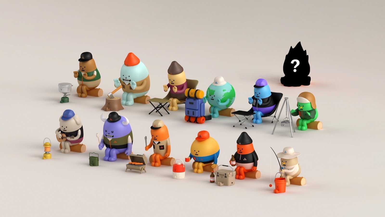 \u003c非線上抽盲盒\u003eSML黏黏怪物 露營系列 一中盒(JOB01299)