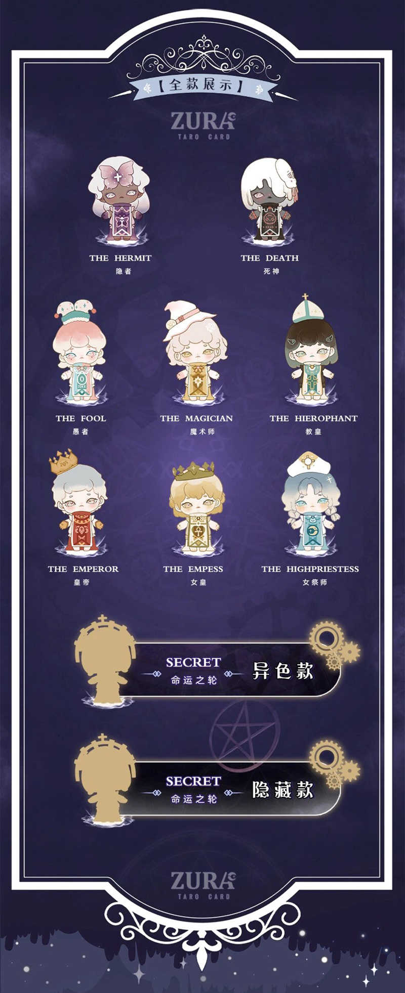 【7折】ZURA塔羅世界盲盒;¥59*8個*12盒:共96個_210728_9