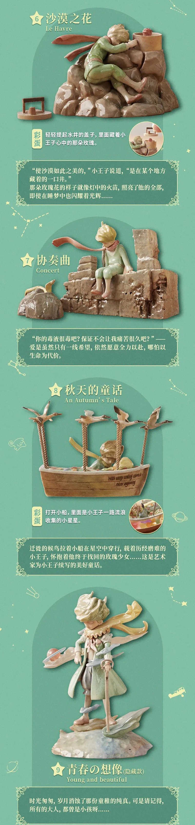 【7折】小王子75周年紀念版盲盒第二彈“星の流浪曲”;¥89*8個*12盒:共96個_210728_1