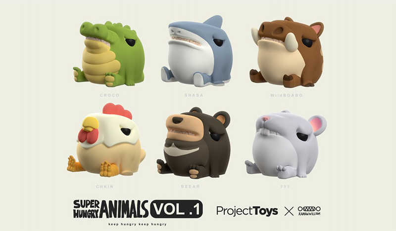 獨家首批🔥🔥預訂6折《超餓動物第一彈》5基礎+1隱藏。零售¥50。一盒8隻。一箱12盒（共9_0(1)