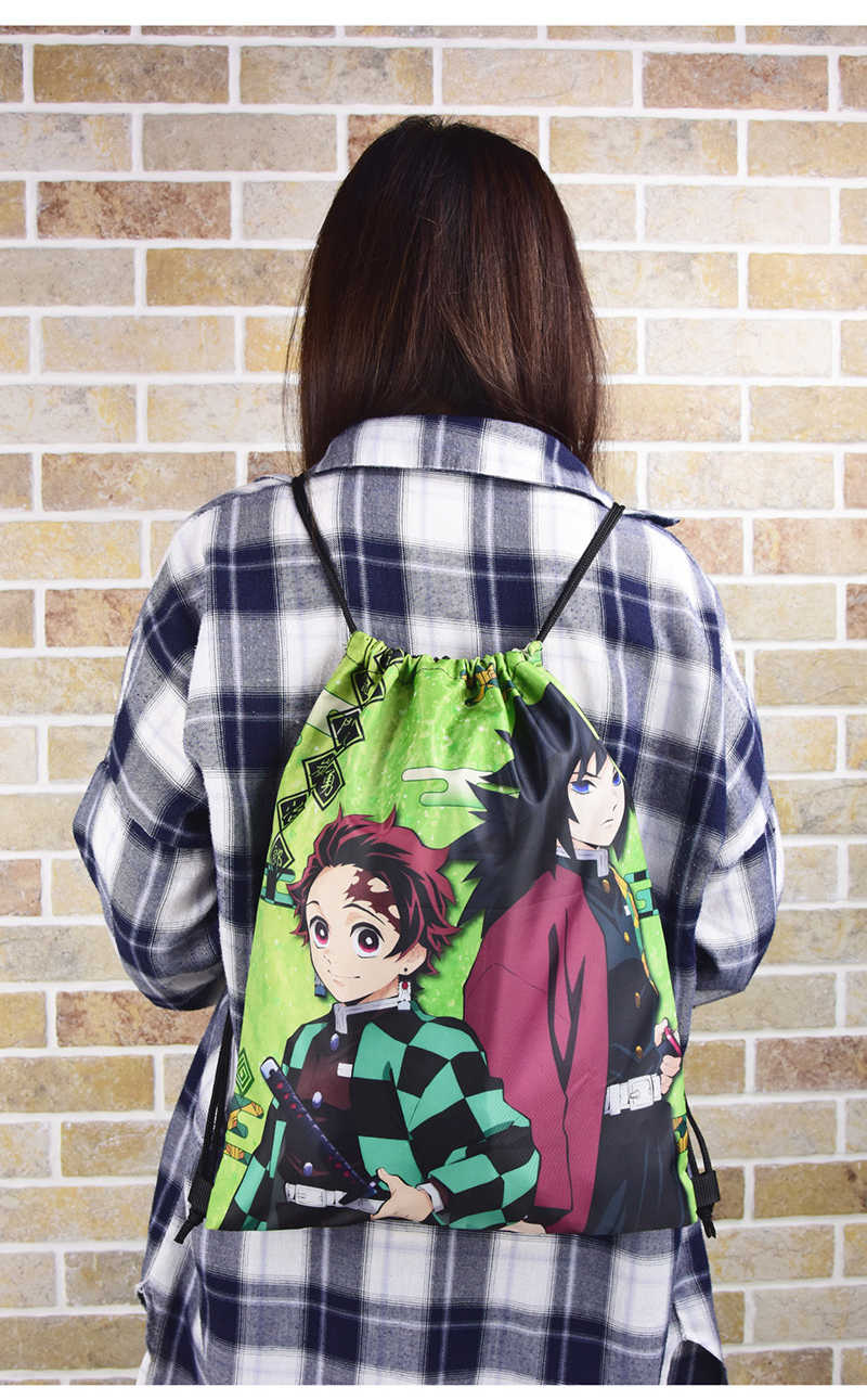 YUME動漫【鬼滅之刃 全彩束口後背包】B款 炭治郎 義勇 周邊 木棉花精品