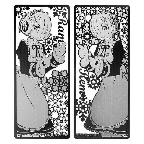 YUME動漫【Re:從零開始的異世界生活 雕花金屬書籤】(2入組) B款 拉姆 雷姆 周邊 木棉花精品