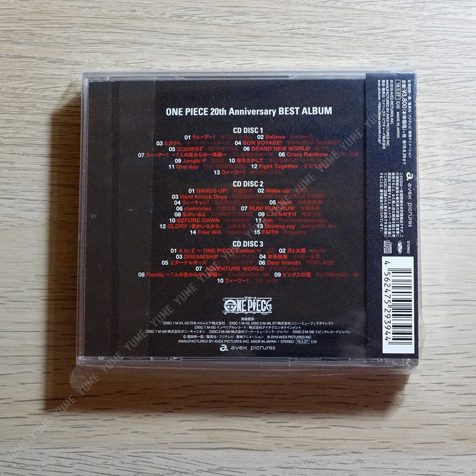YUME動漫【ONE PIECE 航海王20周年 BEST ALBUM】 3CD [通常盤] 海賊王 原聲帶 (日版現貨