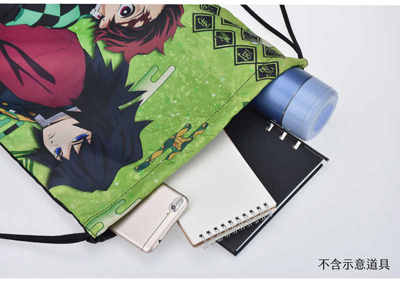 YUME動漫【鬼滅之刃 全彩束口後背包】B款 炭治郎 義勇 周邊 木棉花精品