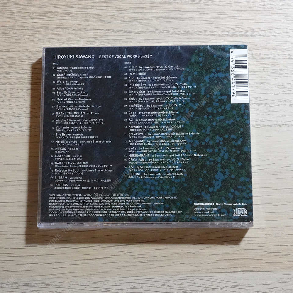 YUME動漫【BEST OF VOCAL WORKS [nZk] 2】 2CD [通常盤] 澤野弘之 (日版代購)
