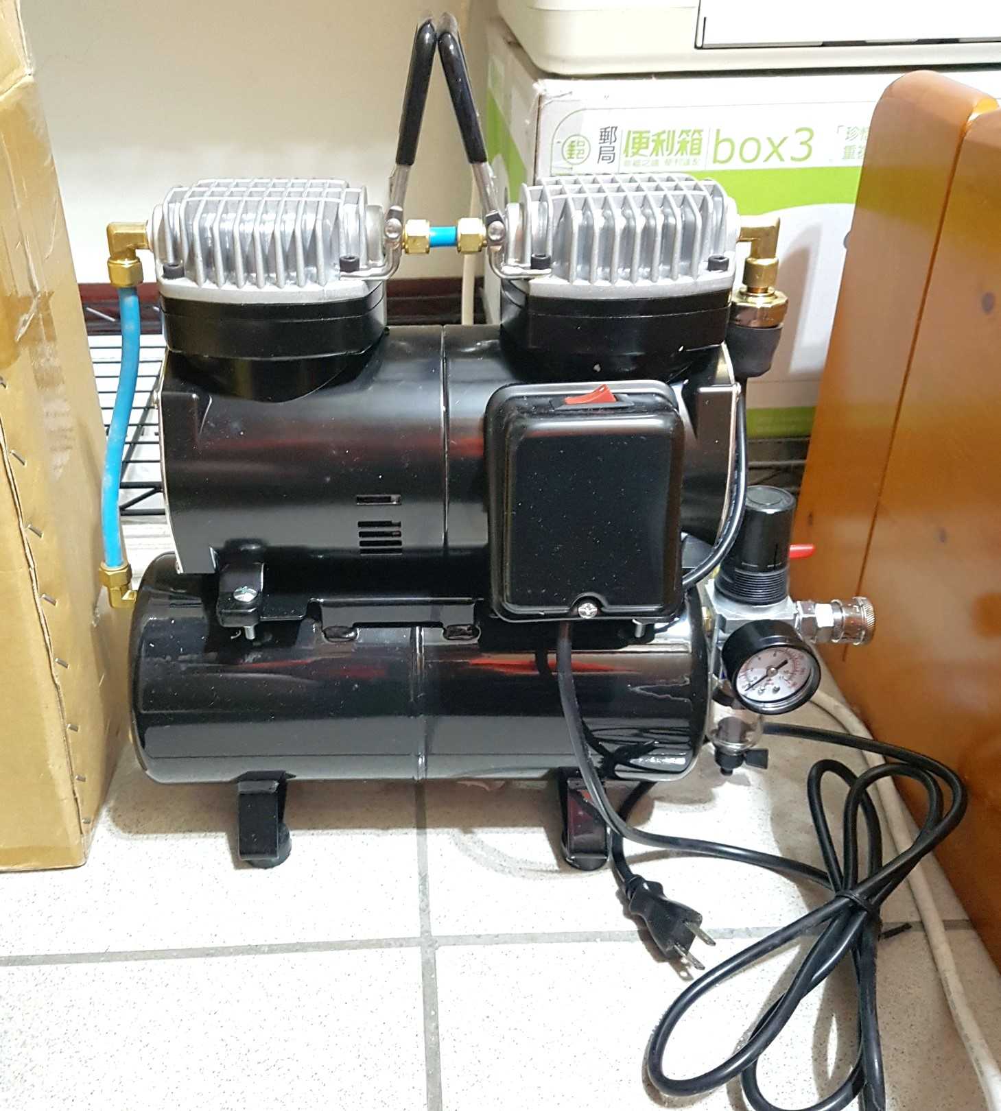 [長夜餘火]現貨限宅配 空壓機 調壓 濾水 氣瓶全配 壓力5~7KG 壓力表