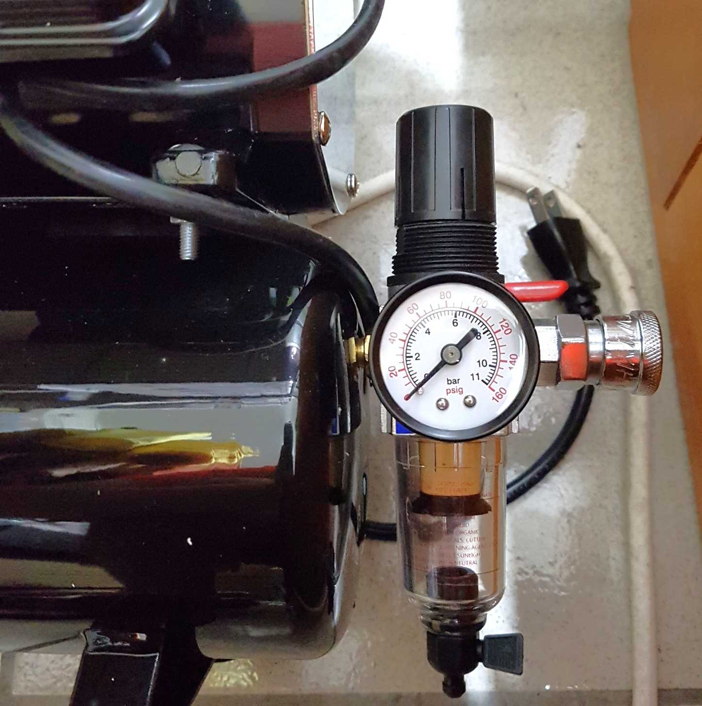 [長夜餘火]現貨限宅配 空壓機 調壓 濾水 氣瓶全配 壓力5~7KG 壓力表