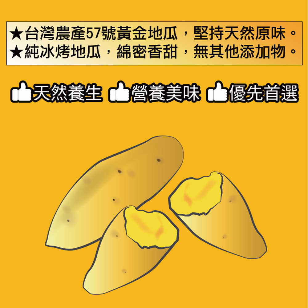 【田食原】招牌雙拼冰烤地瓜 紅心X黃金 1000gX4包