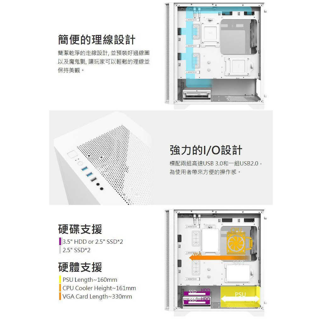 【GAME休閒館】MONTECH 君主 AIR 100 LITE 玻璃透側M-ATX機殼