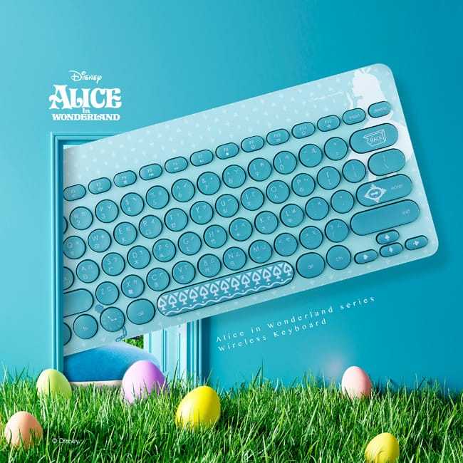 【GAME休閒館】InfoThink 愛麗絲夢遊仙境 靜音無線鍵盤 - 湖水綠 2.4Ghz【現貨】IP0620