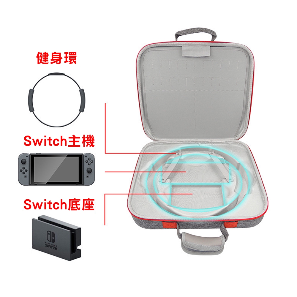 【GAME休閒館】NS Switch iplay 健身環+主機收納硬殼包 【現貨】