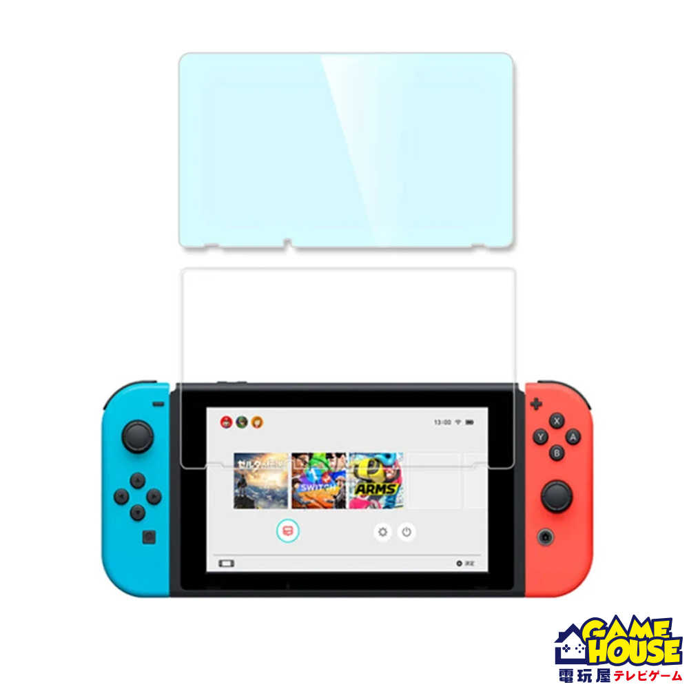 電玩屋】日本超薄高透光 電鍍防指紋 9H鋼化玻璃 任天堂 NS Switch 2.5D細弧邊 鋼化玻璃保護貼 保護貼