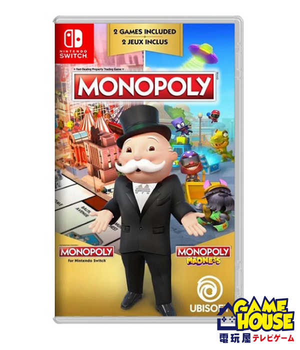 【電玩屋】NS SWITCH MONOPOLY 地產大亨:瘋樂 + 1代合輯 中英文版 1代英文 大富翁 骰子