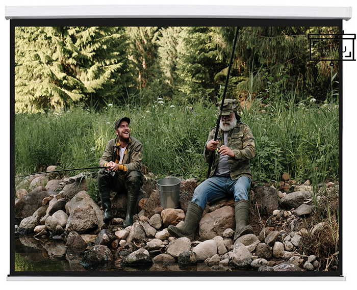 【免運】《BUMU》98吋(1:1)側掛式(靜音)電動布幕