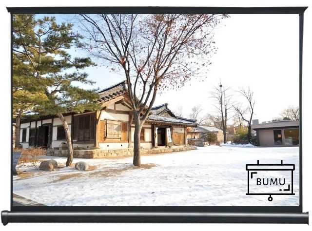 【免運】《BUMU》50吋(4:3)微型桌上布幕(贈送提袋)