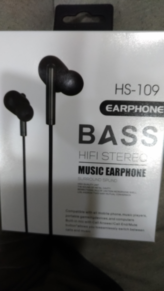 BASS(HS-109) 入耳式耳機 通用耳機 有線耳機 3.5MM孔 顏色隨機 不挑