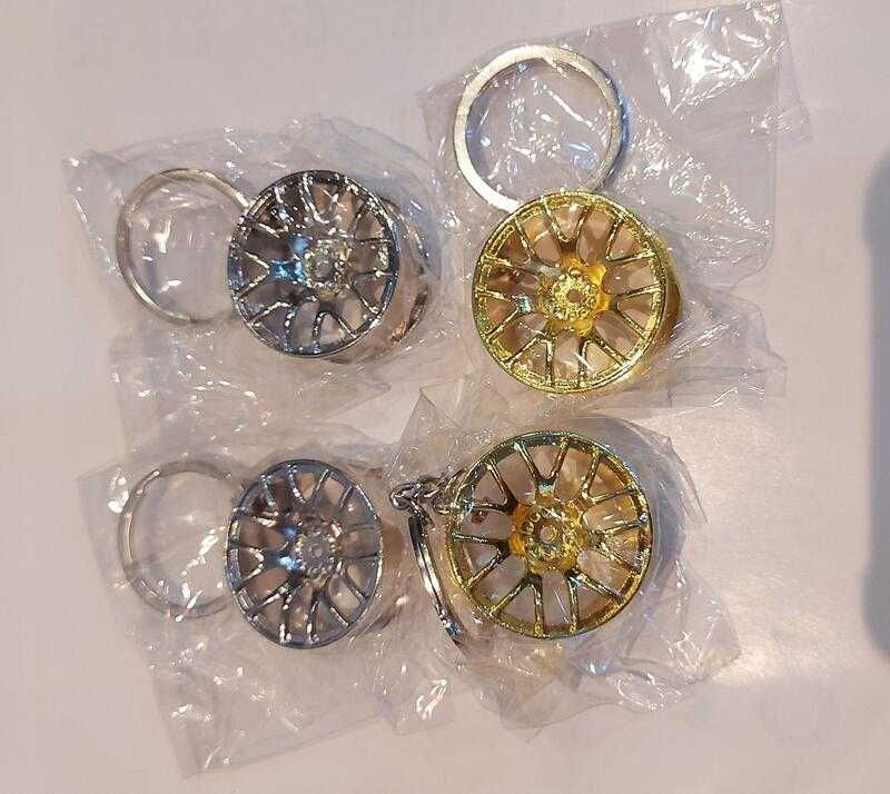 現貨鑰匙圈改裝輪圈輪框鋁圈樣式金色銀色掛飾吊飾鋁合金汽車 Roger 模型公仔專賣 線上購物 有閑娛樂電商