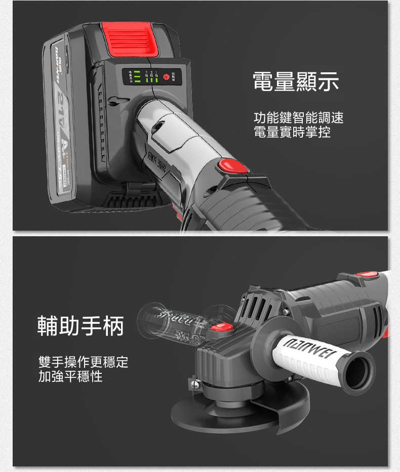 【台灣出貨 送豪華配件組 】新款南威工業級旋轉式 無刷锂電砂輪機【最低價】 角向磨光機 羊毛拋光 打蠟 研磨機 切割機