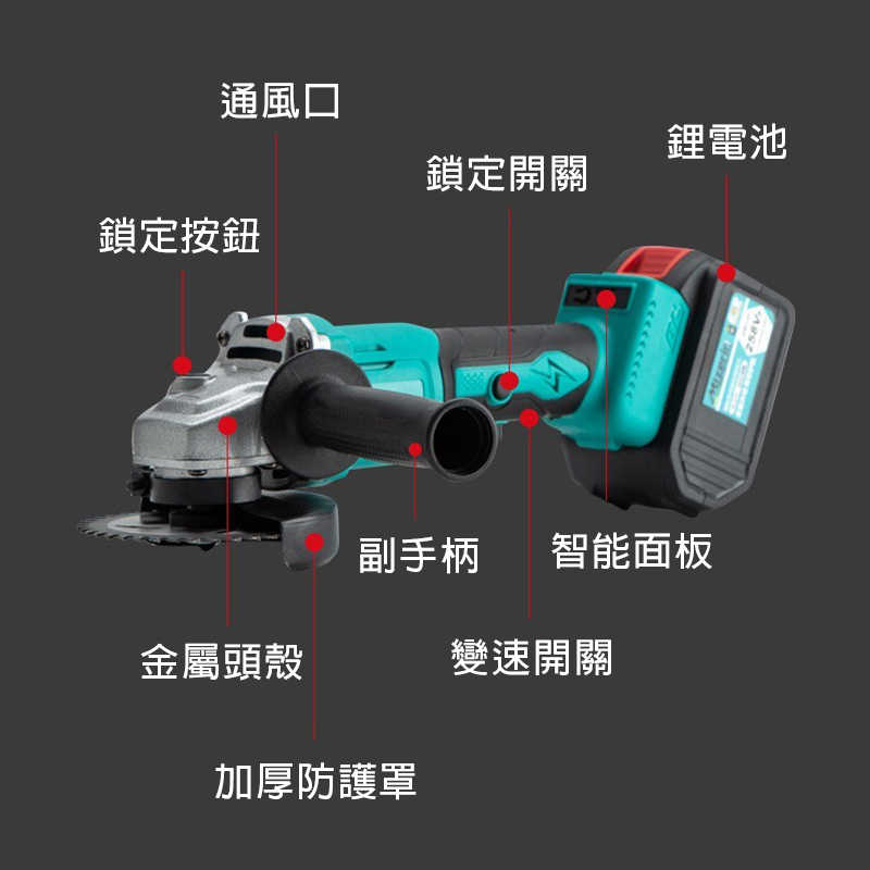 砂輪機 角磨機 牧田電池通用 無刷 砂輪機機 磨光 通用牧田18伏電池角磨機【森森機具】