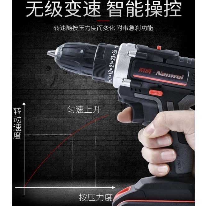 速鋰 電鑽充電電鑽 電動工具 螺絲起子震動防水 電動起子【18VF電動電鑽一電一充】不能鑽牆包退 德國工業級電鑽25檔