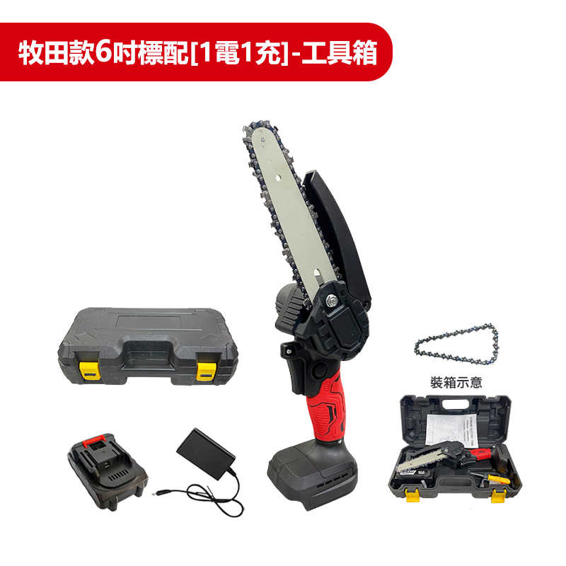 牧田款6吋標配[1電1充]-工具箱-紅色