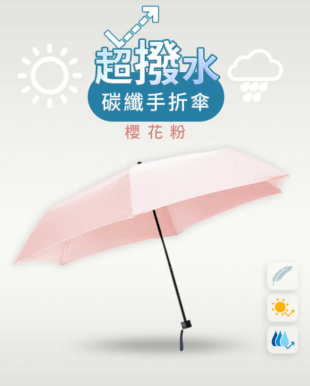 【SunFlower 三花】碳纖超撥水傘.雨傘.晴雨傘.抗UV防曬