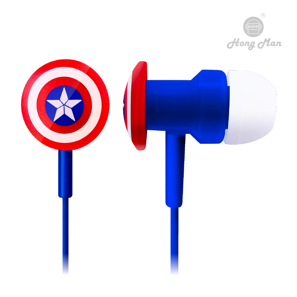 復仇者聯盟 英雄造型 入耳式有線耳機 2款可選 美國隊長
