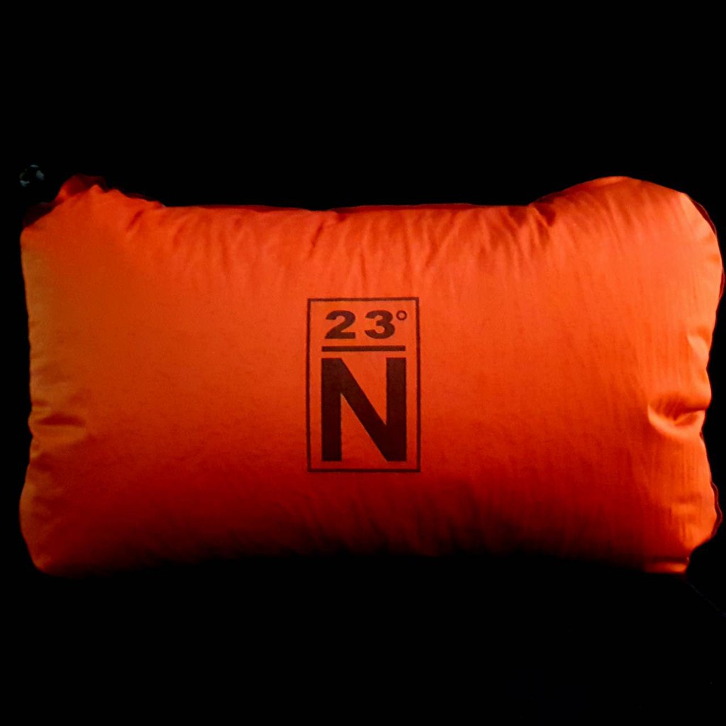北緯23度 自動充氣枕 橘紅色 枕頭 收納枕 充氣枕 露營 野餐 午休 午睡 靠枕 午睡枕 枕【露戰隊】