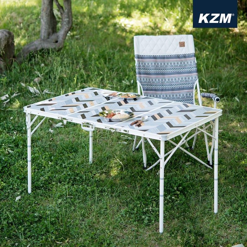 KAZMI KZM 四段式三折合折疊桌含收納袋 露營 戶外 野餐 海邊 沙灘 釣魚 【露戰隊】
