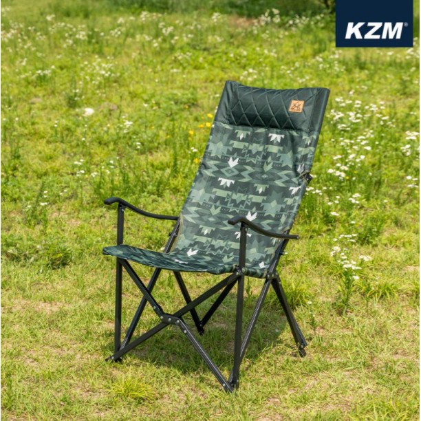 KAZMI KZM 軍事風豪華休閒折疊椅 露營椅 躺椅 休閒椅 椅 戶外椅 庭院椅 花園椅【露戰隊】 軍綠