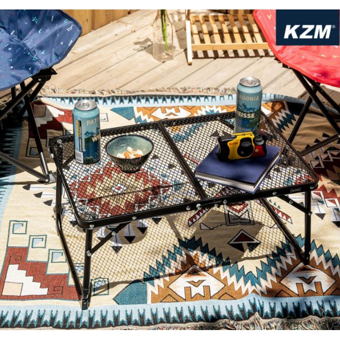 KAZMI KZM 迷你鋼網折疊桌(鋼網系列) 露營小桌 野餐桌 摺疊桌 帳內桌 野營 戶外桌【露戰隊】