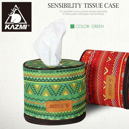 【露戰隊】KM10026、KAZMI 經典民族風捲筒衛生紙收納套(綠色) 綠色