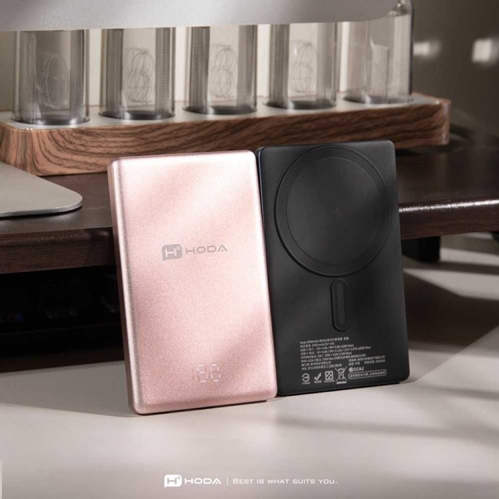 HODA 磁吸式鋁合金超薄行動電源 支援MagSafe【附快充線】 適 i16 S25 磁吸充電 一年保固