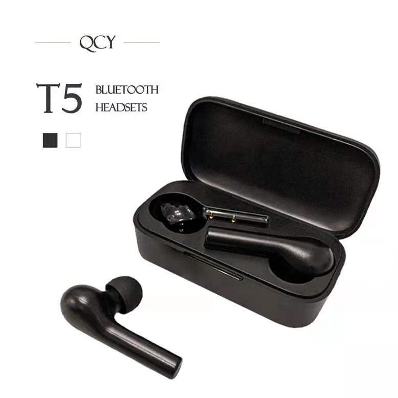 QCY T5 藍芽5.0 藍芽耳機 真無線藍芽耳機 耳機 運動耳機 迷你藍芽耳機 無延遲 QCY T5 黑色