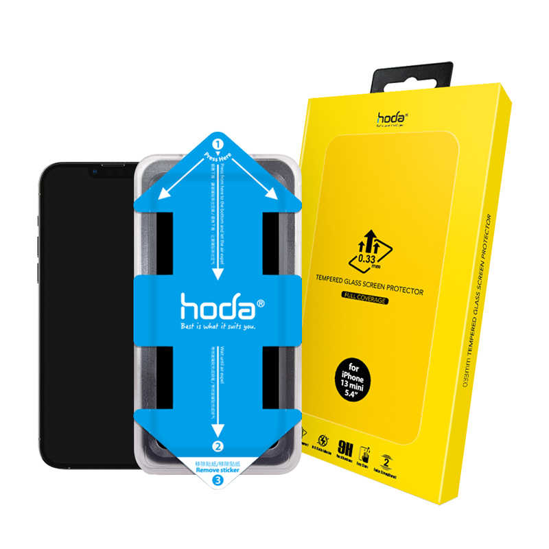 hoda 亮面 高透光玻璃保護貼 iphone 12 / 13 系列 附貼膜神器
