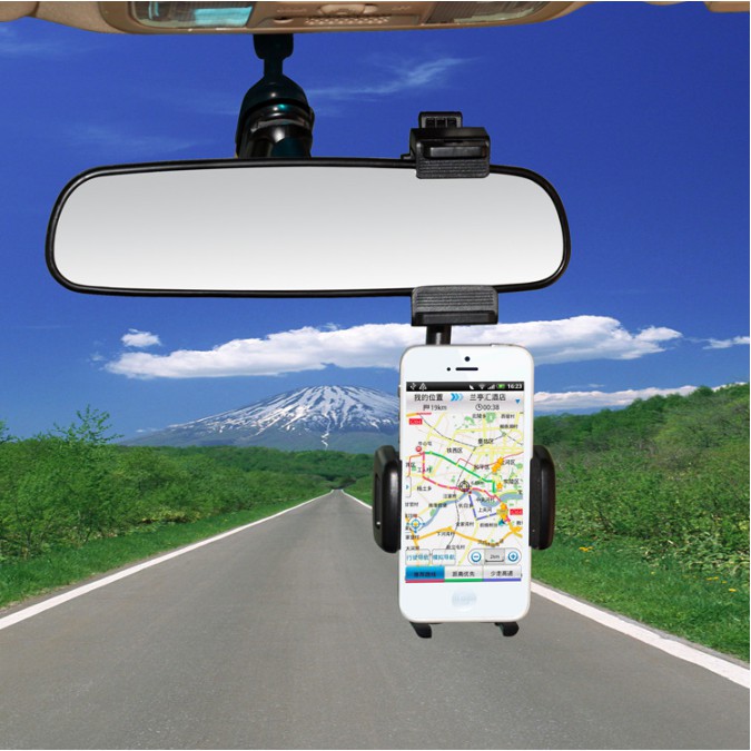 汽車 後視鏡 後照鏡 車架 支架 手機架 導航 GPS 固定架 車用手機支架 手機夾 360度 汽車後視鏡車架