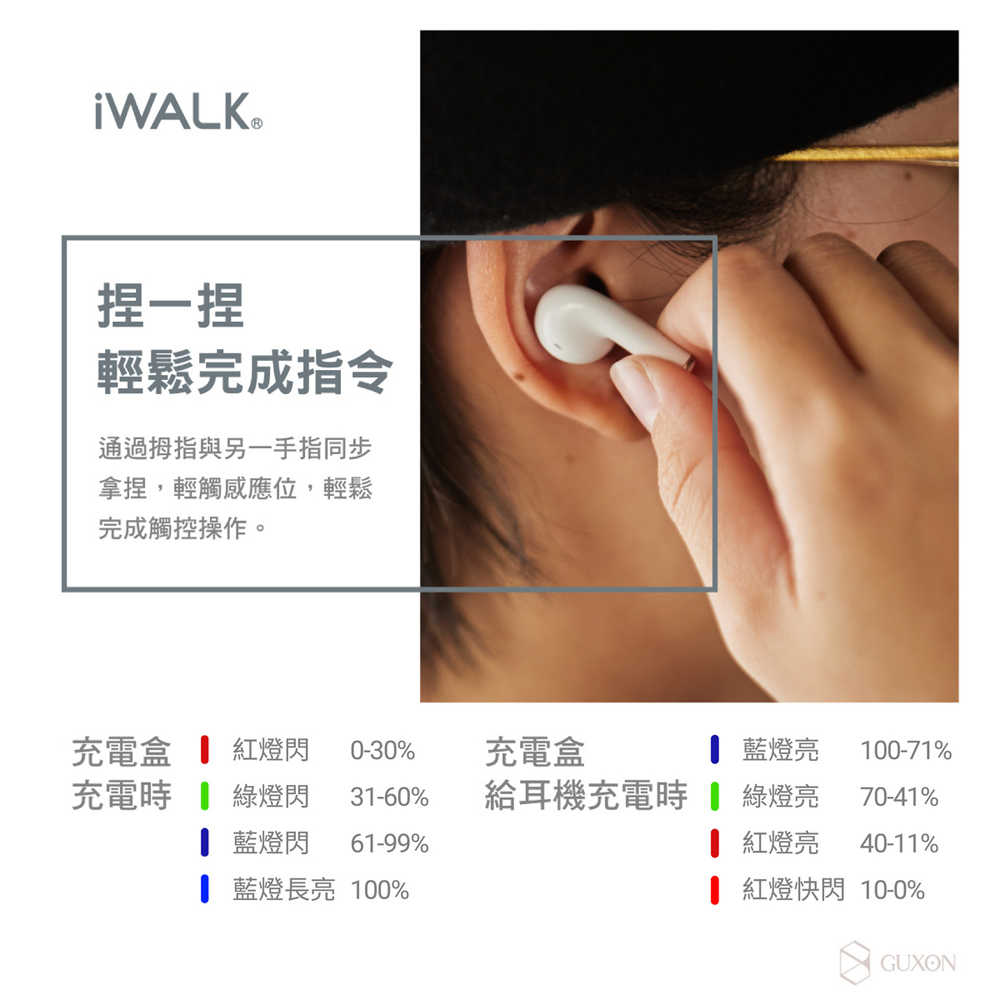 iWALK 鵝卵石 無線藍芽耳機 迷你耳機 無線耳機 馬卡龍色 運動耳機 藍牙耳機 入耳式耳機 蘋果 安卓 降噪 抗噪