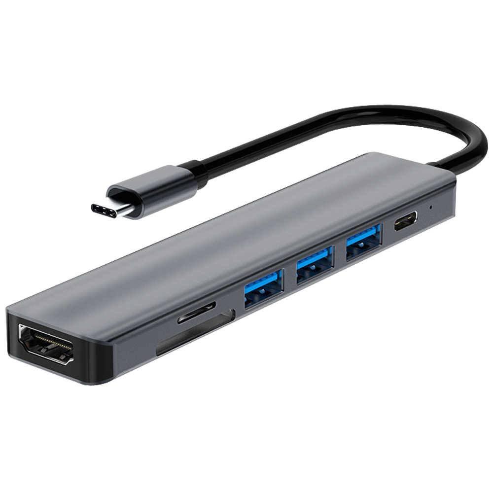 【小婷電腦】HUB-09 Type-C接頭七孔集線器Type-C+USB3.0/2.0+SD+TF+HDM