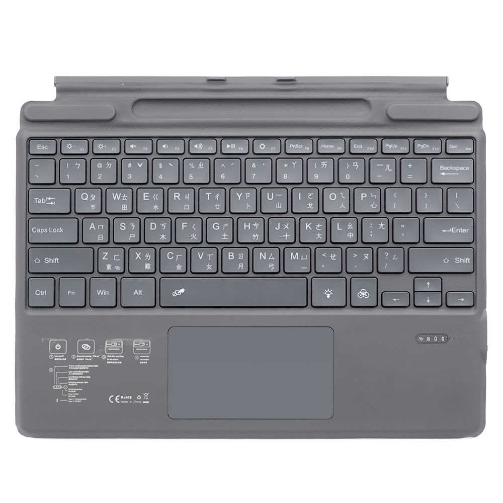【小婷電腦】日本品牌 IS愛思 沫石 Surface Pro 8/9/10/11 七彩背光輕薄藍芽鍵盤 繁體注音 台灣雙