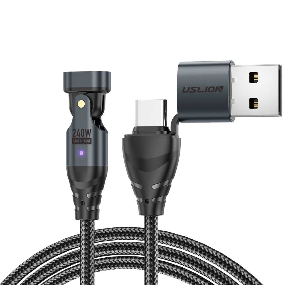 【小婷電腦】FC3029 第12代 PD240W 16PIN磁吸180度旋轉頭快充線 1m/1.8m 蘋果/安卓