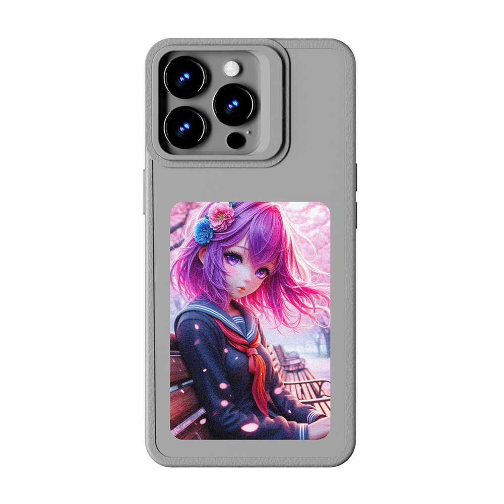 【小婷電腦】日本品牌IS愛思 高清款式 NFC四色墨水屏金屬相框支架皮革紋手機殼 iPhone15/16