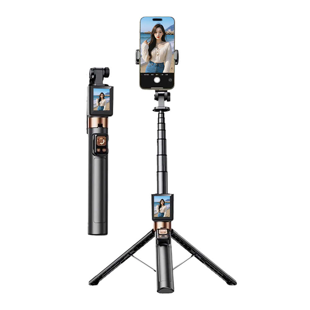 【小婷電腦】 IS-CL07 投影自拍棒後置自拍神器 170公分拉伸 腳架穩固不晃 2吋螢幕 藍芽連線 Vlog 自拍