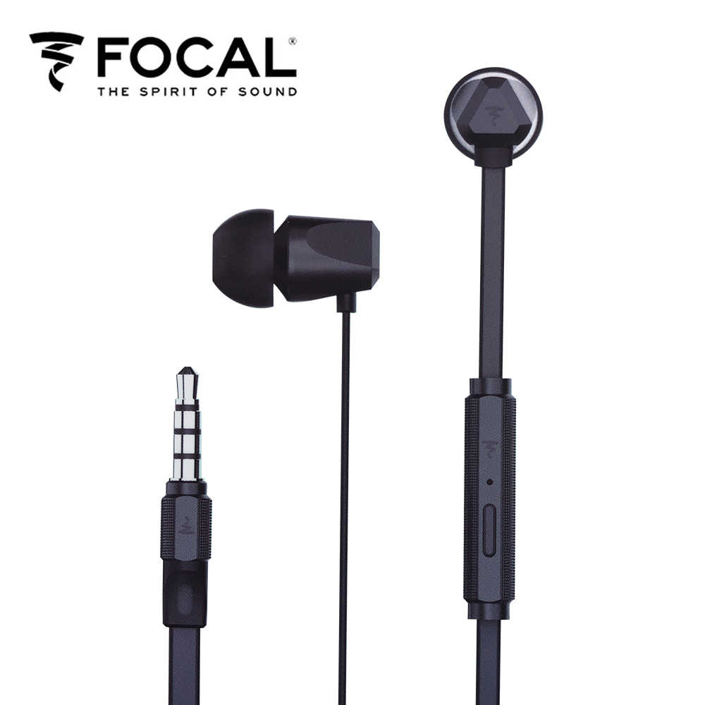 【法國FOCAL】3.5mm 入耳式金屬線控耳機麥克風/耳麥(黑色)